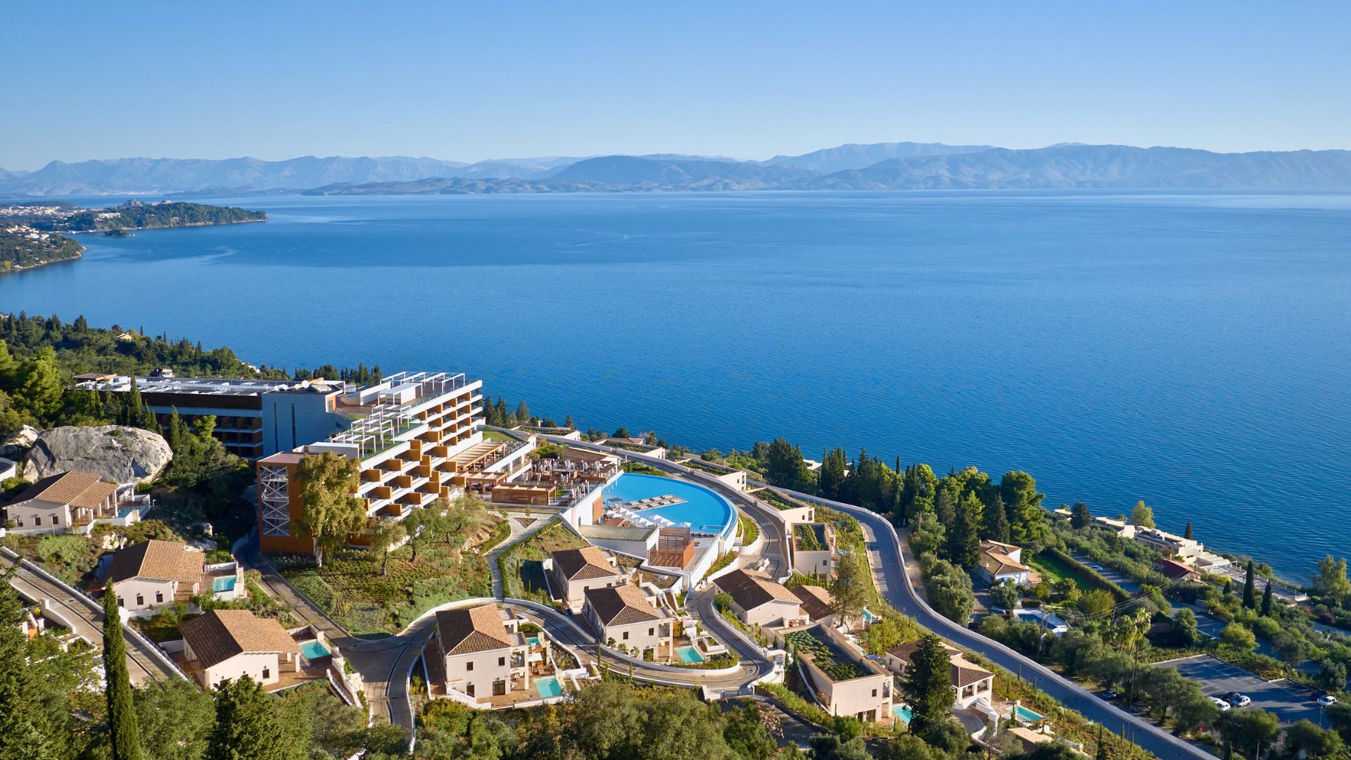 angsana corfu perched on a green hill above the ionian sea